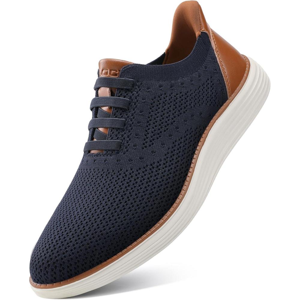 imageVILOCY Mens Slip on Casual Dress Tennis Walking Shoes Ease in Laceless Fashion Sneakers Breeze Business OxfordsNavy