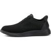 imageVILOCY Mens Slip on Casual Dress Tennis Walking Shoes Ease in Laceless Fashion Sneakers Breeze Business OxfordsAll Black