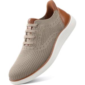imageVILOCY Mens Slip on Casual Dress Tennis Walking Shoes Ease in Laceless Fashion Sneakers Breeze Business OxfordsKhaki