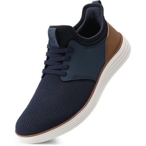 image:imageVILOCY Mens Slip On Casual Dress Shoes Hands Free Fashion Sneakers Mesh Tennis Walking Work Shoes Comfortable Breathable Lightweight Non SlipDark Blue