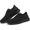 image:imageVILOCY Mens Casual Dress Sneakers Tennis Walking Shoes  LaceUp Breathable Lightweight Comfortable Office Knit Mesh Oxfords WorkampWeekend ShoesAll Black