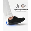 image:imageVILOCY Mens Casual Dress Sneakers Tennis Walking Shoes  LaceUp Breathable Lightweight Comfortable Office Knit Mesh Oxfords WorkampWeekend ShoesAll Black
