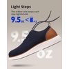 image:imageVILOCY Mens Casual Dress Sneakers Tennis Walking Shoes  LaceUp Breathable Lightweight Comfortable Office Knit Mesh Oxfords WorkampWeekend ShoesDark Blue