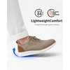 image:imageVILOCY Mens Casual Dress Sneakers Tennis Walking Shoes  LaceUp Breathable Lightweight Comfortable Office Knit Mesh Oxfords WorkampWeekend ShoesKhaki