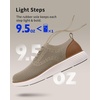 image:imageVILOCY Mens Casual Dress Sneakers Tennis Walking Shoes  LaceUp Breathable Lightweight Comfortable Office Knit Mesh Oxfords WorkampWeekend ShoesKhaki