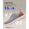 image:imageVILOCY Mens Casual Dress Sneakers Tennis Walking Shoes  LaceUp Breathable Lightweight Comfortable Office Knit Mesh Oxfords WorkampWeekend ShoesLight Grey