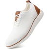 image:imageVILOCY Mens Casual Dress Sneakers Tennis Walking Shoes  LaceUp Breathable Lightweight Comfortable Office Knit Mesh Oxfords WorkampWeekend ShoesWhite