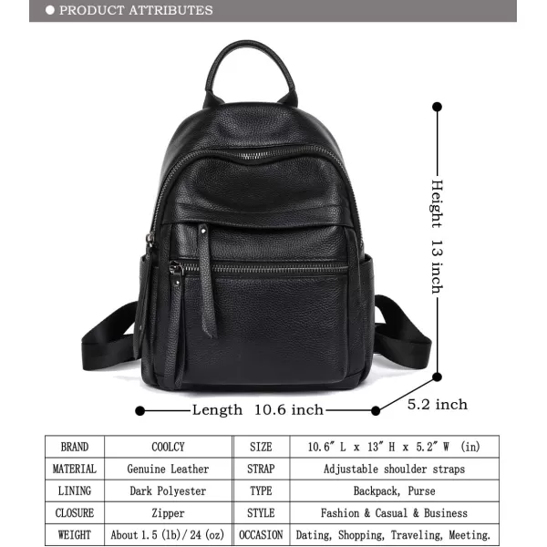 COOLCY Genuine Leather Backpack Purse for Women Multi-functional Elegant Daypack for ladies  Small