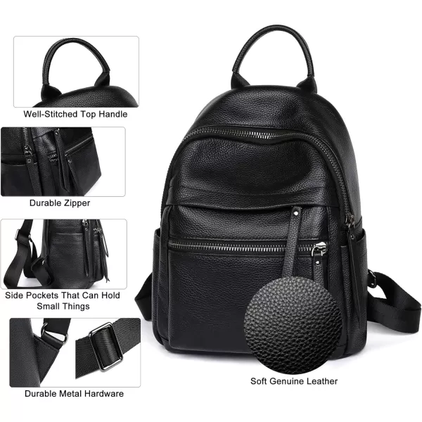 COOLCY Genuine Leather Backpack Purse for Women Multi-functional Elegant Daypack for ladies  Small