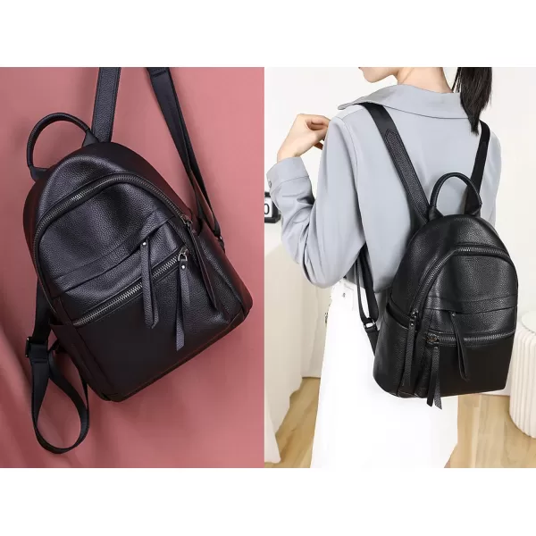 COOLCY Genuine Leather Backpack Purse for Women Multi-functional Elegant Daypack for ladies  Small
