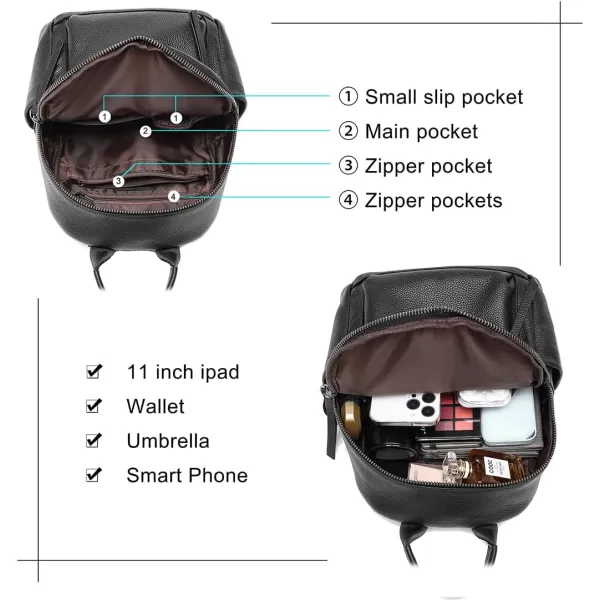 COOLCY Genuine Leather Backpack Purse for Women Multi-functional Elegant Daypack for ladies  Small