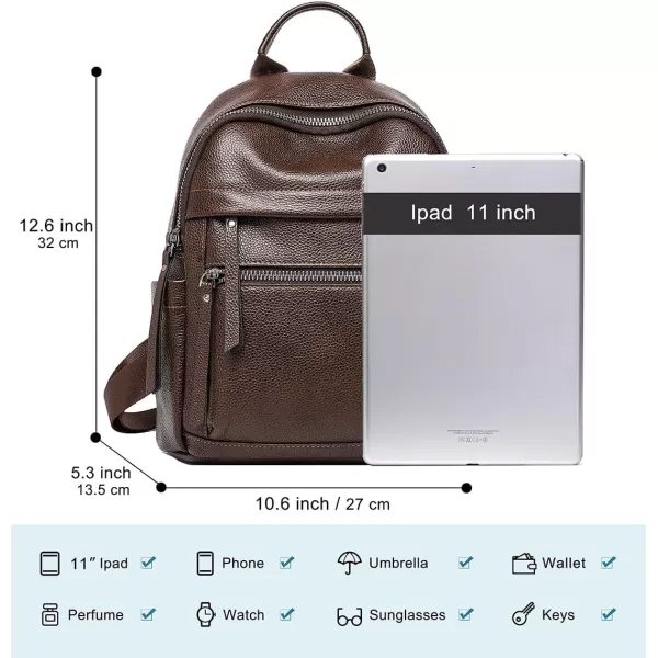 COOLCY Genuine Leather Backpack Purse for Women Multi-functional Elegant Daypack for ladies  Small