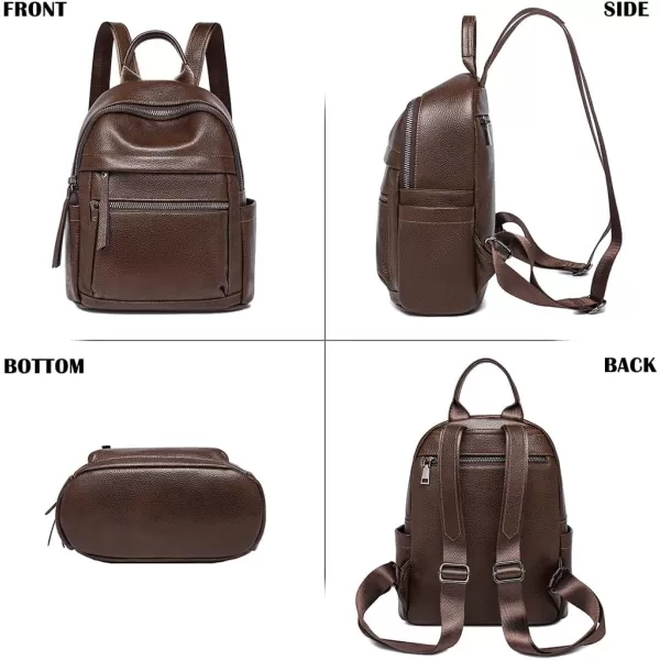 COOLCY Genuine Leather Backpack Purse for Women Multi-functional Elegant Daypack for ladies  Small