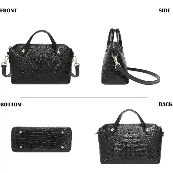 COOLCY Genuine Leather Purses for Women Crocodile Crossbody Small Satchel Bag Designer Shoulder Handbags for Ladies