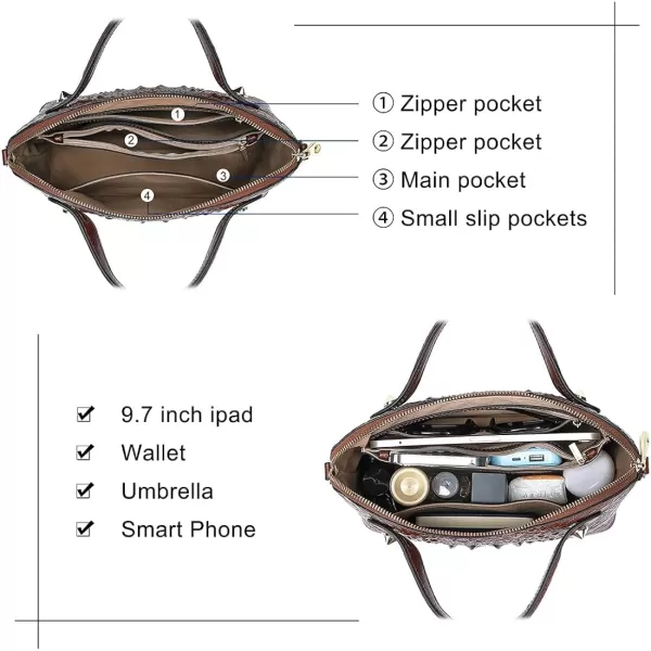 COOLCY Genuine Leather Purses for Women Crocodile Crossbody Small Satchel Bag Designer Shoulder Handbags for Ladies