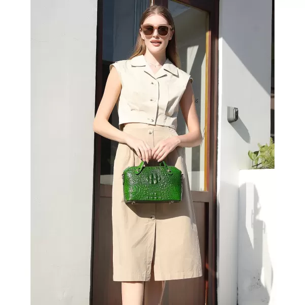 COOLCY Genuine Leather Purses for Women Crocodile Crossbody Small Satchel Bag Designer Shoulder Handbags for Ladies