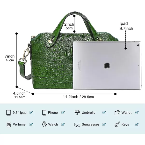 COOLCY Genuine Leather Purses for Women Crocodile Crossbody Small Satchel Bag Designer Shoulder Handbags for Ladies