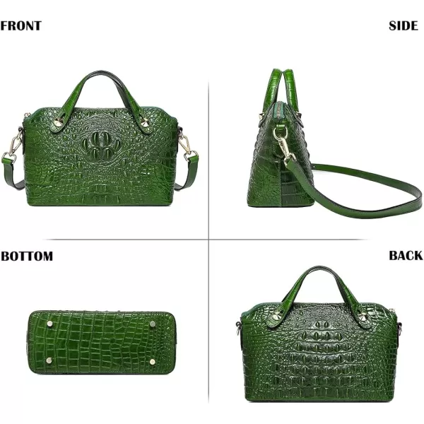 COOLCY Genuine Leather Purses for Women Crocodile Crossbody Small Satchel Bag Designer Shoulder Handbags for Ladies