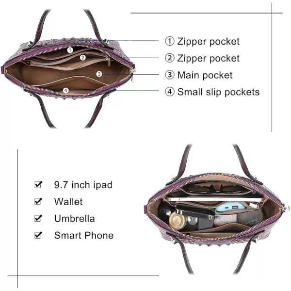 COOLCY Genuine Leather Purses for Women Crocodile Crossbody Small Satchel Bag Designer Shoulder Handbags for Ladies