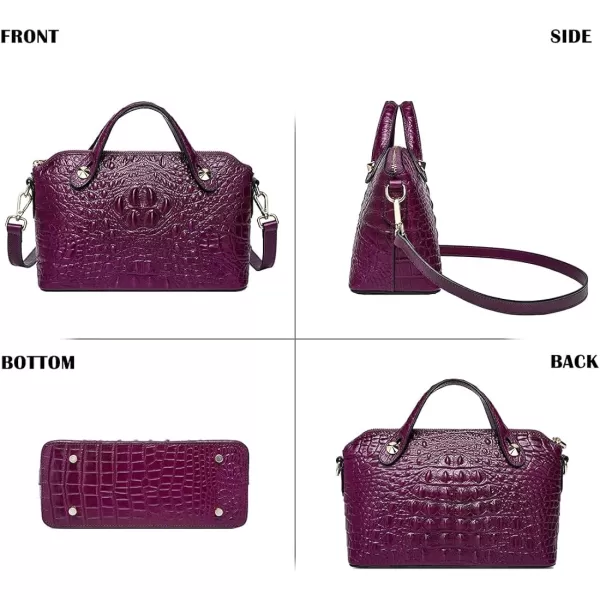 COOLCY Genuine Leather Purses for Women Crocodile Crossbody Small Satchel Bag Designer Shoulder Handbags for Ladies