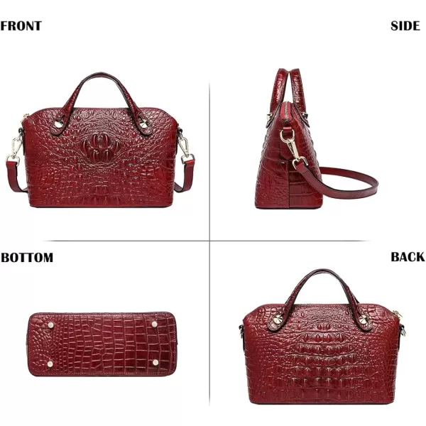 COOLCY Genuine Leather Purses for Women Crocodile Crossbody Small Satchel Bag Designer Shoulder Handbags for Ladies