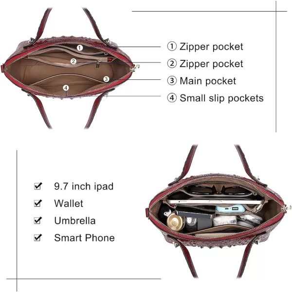 COOLCY Genuine Leather Purses for Women Crocodile Crossbody Small Satchel Bag Designer Shoulder Handbags for Ladies