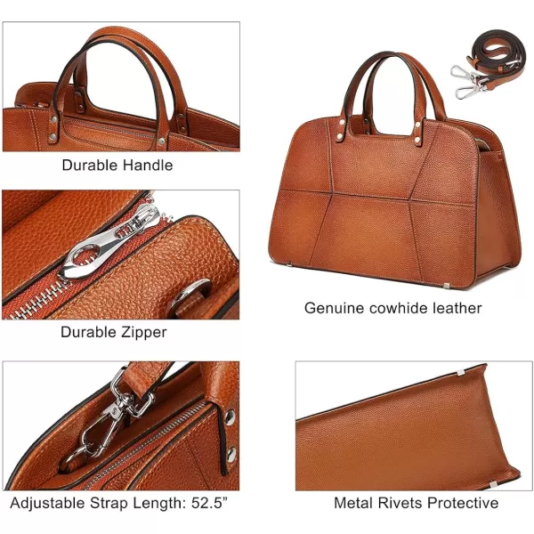COOLCY Genuine Leather Satchel Purse for Women Handbags Crossbody Shoulder bags Designer Top Handle Tote Bag