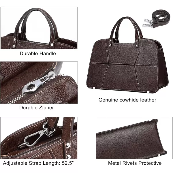 COOLCY Genuine Leather Satchel Purse for Women Handbags Crossbody Shoulder bags Designer Top Handle Tote Bag
