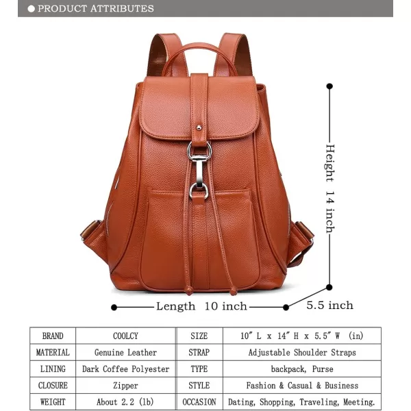 COOLCY New vintage Women Real Genuine Leather Backpack Purse SchoolBag