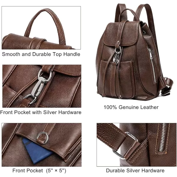 COOLCY New vintage Women Real Genuine Leather Backpack Purse SchoolBag