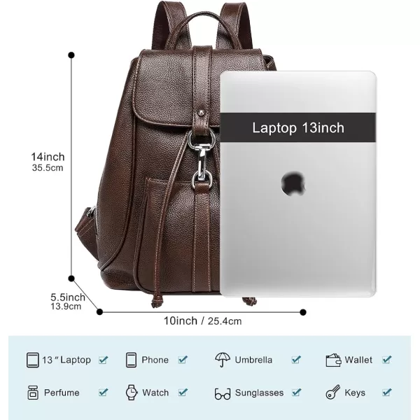 COOLCY New vintage Women Real Genuine Leather Backpack Purse SchoolBag