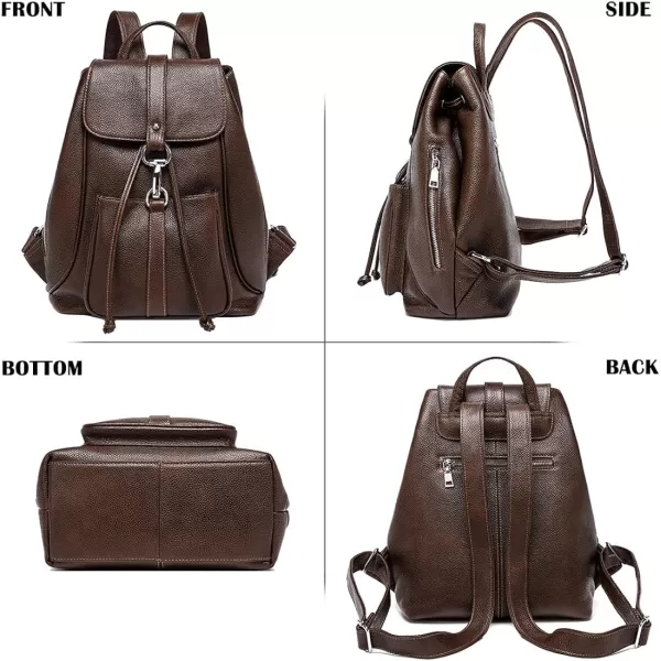COOLCY New vintage Women Real Genuine Leather Backpack Purse SchoolBag