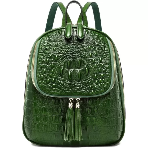 COOLCY Small Crocodile Leather Backpack Purse for Women Designer Ladies Fashion Bag 