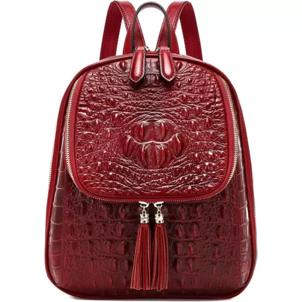COOLCY Small Crocodile Leather Backpack Purse for Women Designer Ladies Fashion Bag 