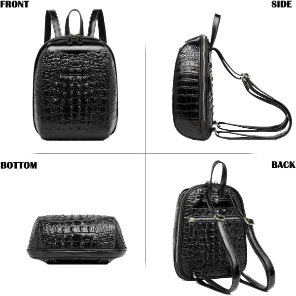 COOLCY Small Leather Backpack Purse for women Crocodile Designer Fashion Bag 