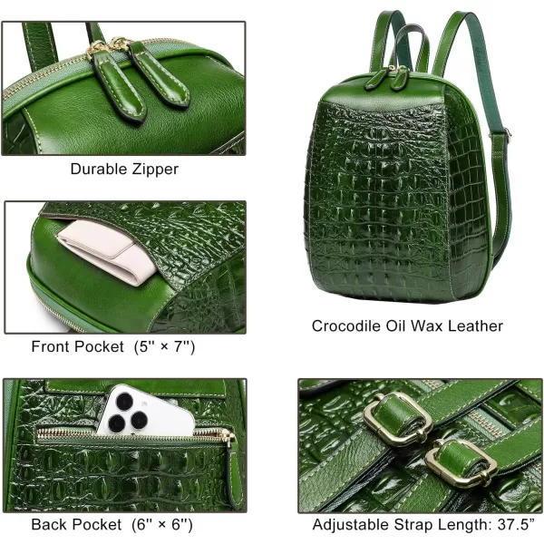 COOLCY Small Leather Backpack Purse for women Crocodile Designer Fashion Bag 