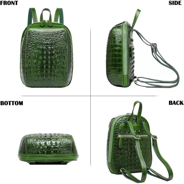 COOLCY Small Leather Backpack Purse for women Crocodile Designer Fashion Bag 