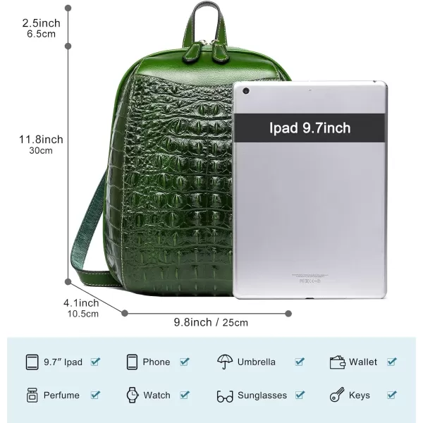 COOLCY Small Leather Backpack Purse for women Crocodile Designer Fashion Bag 