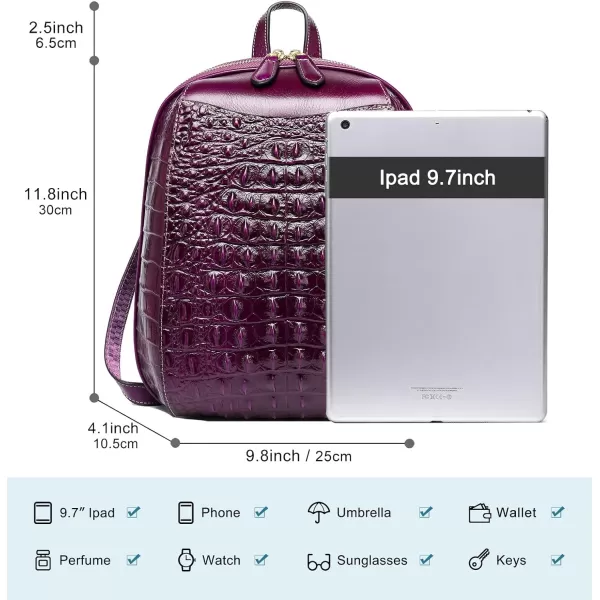 COOLCY Small Leather Backpack Purse for women Crocodile Designer Fashion Bag 