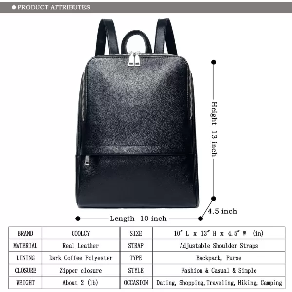 COOLCY Women Real Genuine Leather Backpack purse Fashion Bag 