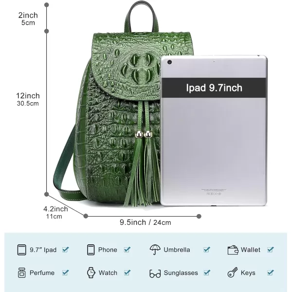 COOLCY Women Small Genuine Leather Backpack Purse Crocodile Designer Bag 