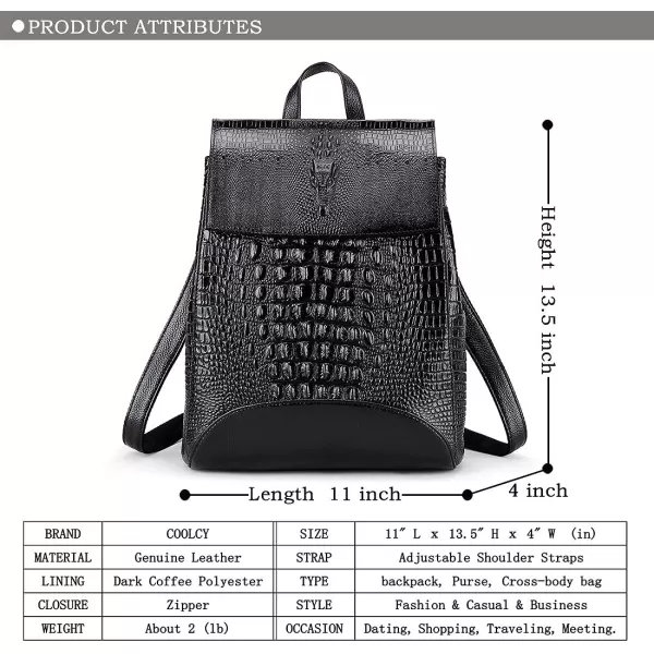 Coolcy Women Real Leather Backpack Shoulder Bag