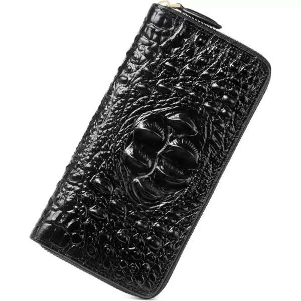 Women Leather Wallet RFID Designer crocodile Large Capacity Credit Cards Holder Organizer Phone Clutch 