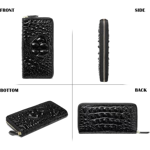 Women Leather Wallet RFID Designer crocodile Large Capacity Credit Cards Holder Organizer Phone Clutch 