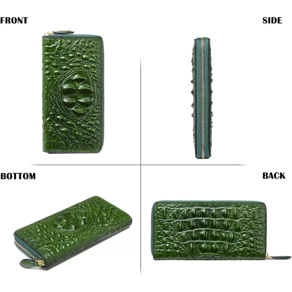 Women Leather Wallet RFID Designer crocodile Large Capacity Credit Cards Holder Organizer Phone Clutch 