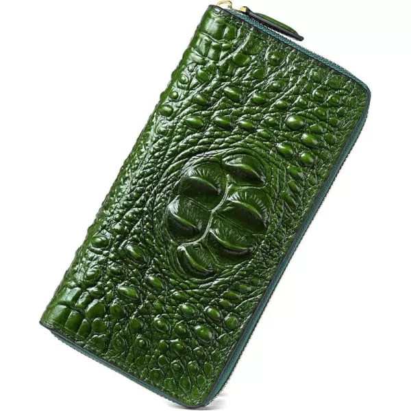 Women Leather Wallet RFID Designer crocodile Large Capacity Credit Cards Holder Organizer Phone Clutch 