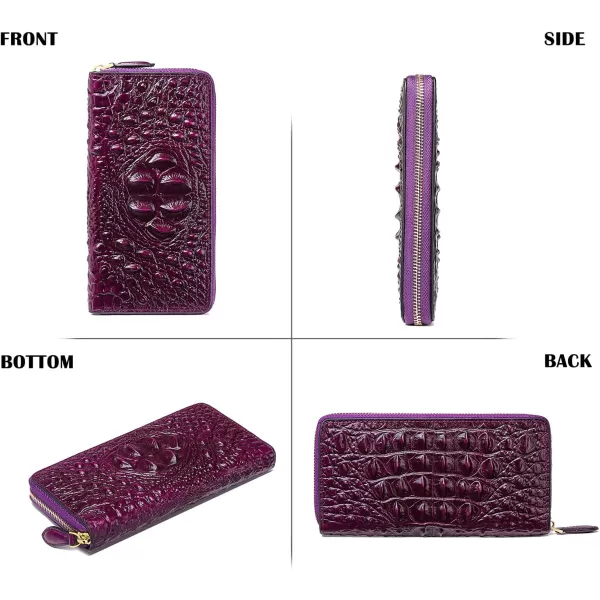 Women Leather Wallet RFID Designer crocodile Large Capacity Credit Cards Holder Organizer Phone Clutch 