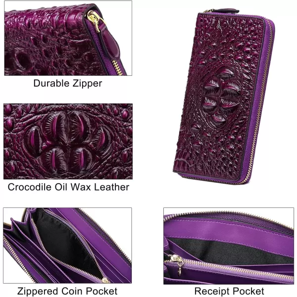 Women Leather Wallet RFID Designer crocodile Large Capacity Credit Cards Holder Organizer Phone Clutch 