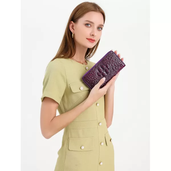 Women Leather Wallet RFID Designer crocodile Large Capacity Credit Cards Holder Organizer Phone Clutch 