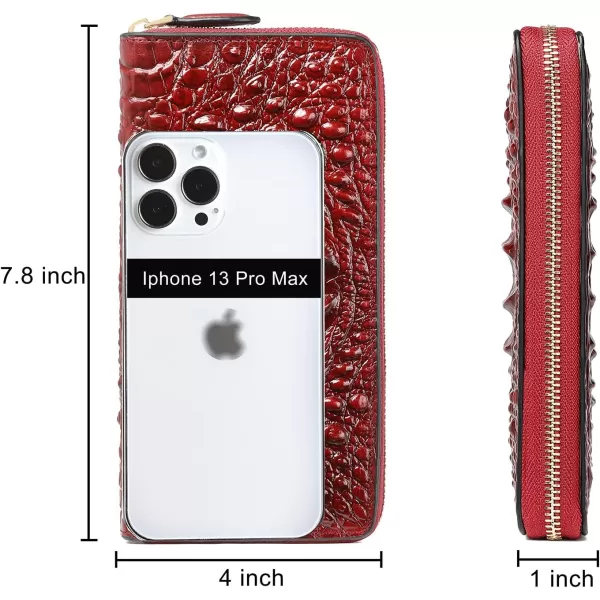 Women Leather Wallet RFID Designer crocodile Large Capacity Credit Cards Holder Organizer Phone Clutch 